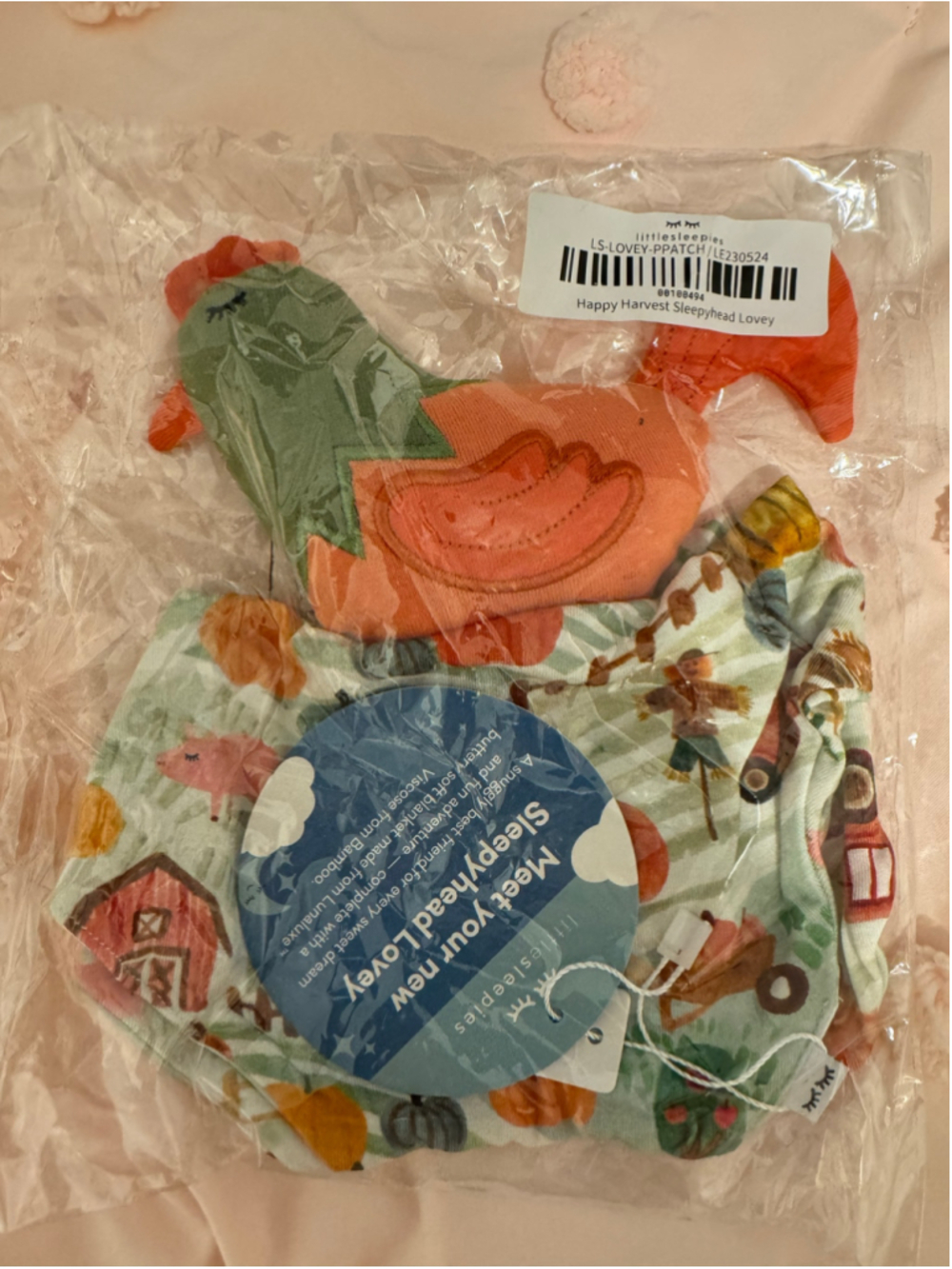 Little Sleepies Baby Happy Harvest Sleepyhead Lovey One Size Green Orange